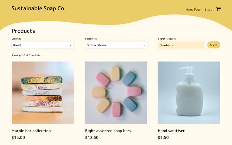 Online store template screenshot 1